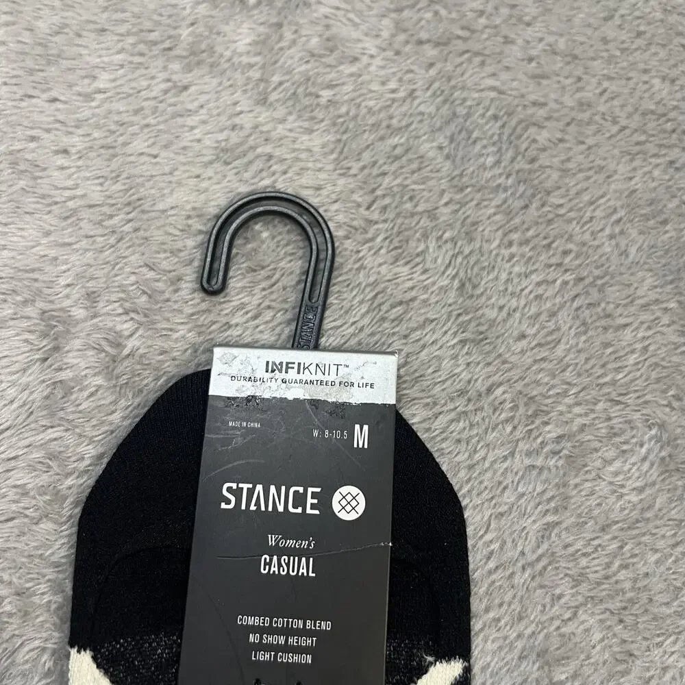 Stance Socks Womens Medium Black Cream Equilibrium No Show Casual Infiknit